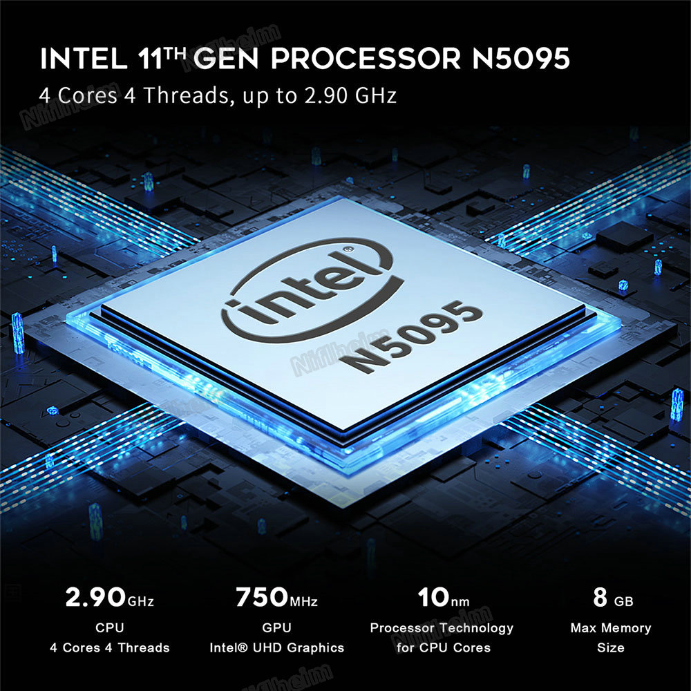 ข้อมูลประกอบของ 2023 Mini PC มินิ พีซี Intel 11th Gen N5095 RAM 8GB +SSD 256GB Windows 11 พร้อมใช้งาน
