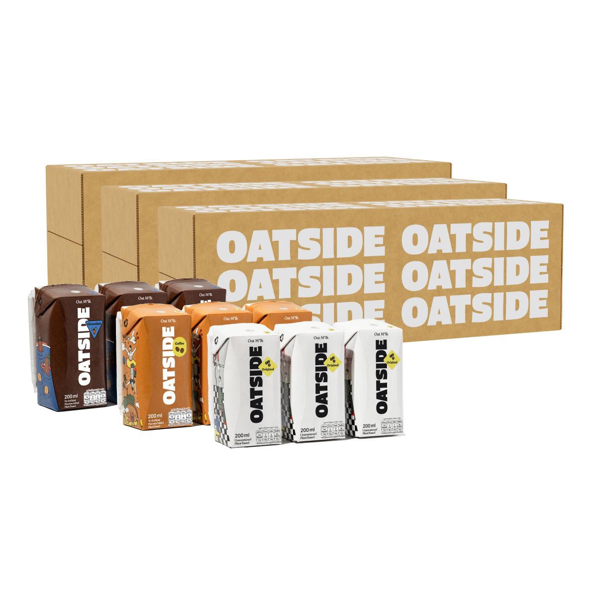 [3ลัง][72กล่อง][ส่งฟรี] OATSIDE Original 200ML X24, Chocolate 200ML X24, Coffee 200ML X24 ราคา 1,992 บาท*ส่งฟรี