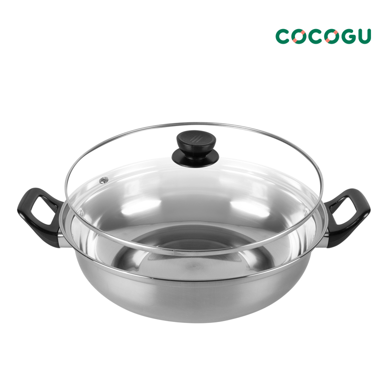 [ทักแชทลดเพิ่ม] COCOGU หม้อสแตนเลส หม้ออเนกประสงค์ พร้อมฝาแก้วทนความร้อน 28Cm. - BK1 ราคา 119 บาท*ส่งฟรี