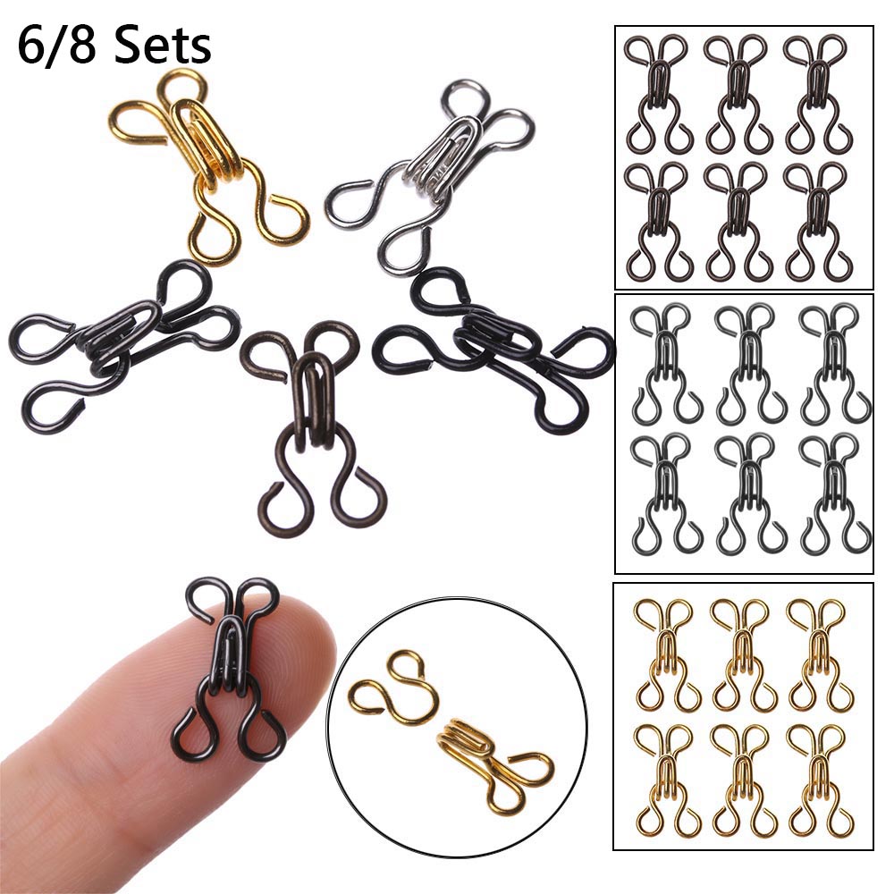 MENGLIANG 6/8 sets Cute Girl Gift Invisible Dollhoues Miniature Craft DIY Doll Clothes Clothing Sewing Buckle Mini Buttons Metal Buckles