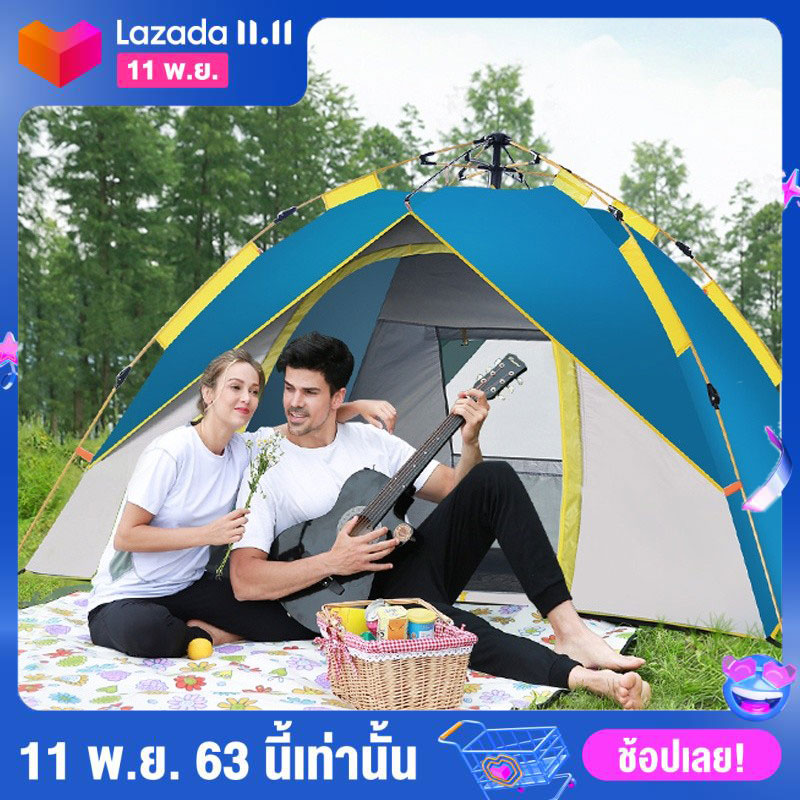 เต็นท์ เต้นท์ เต๊นท์ระบายอาศดี เต็นท์พับได้ เต็นท์เดินป่า เต็นท์นอน พักในป่า พักในสวน3-4คน เต๊นท์ตาข่ายป้องกันแมลง เดินป่า กันน้ำ