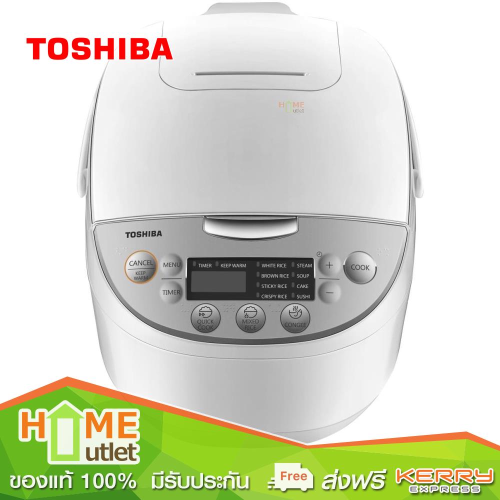 TOSHIBA หม้อหุงข้าวดิจิตอล 1.8 ลิตร เคลือบสารกันติด สีขาว รุ่น RC-T18DR1