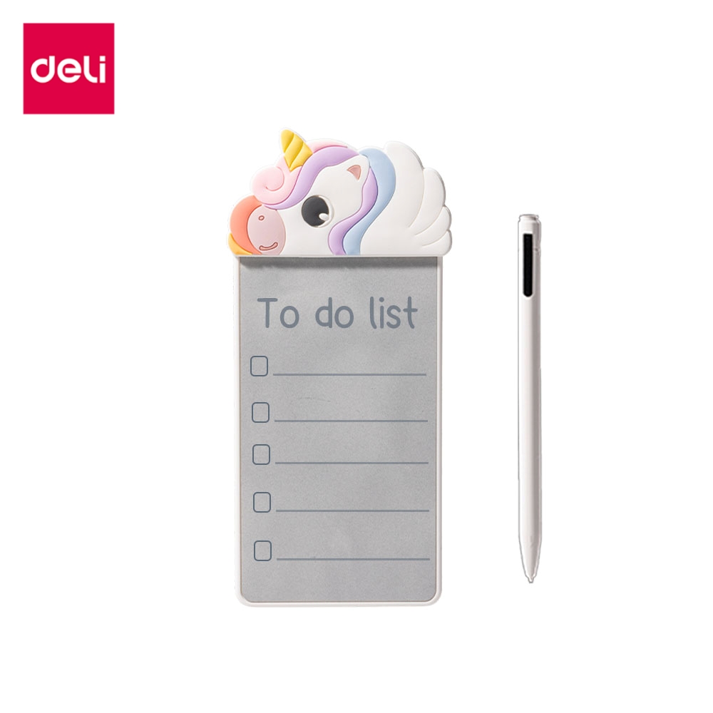 Deli ไวท์บอร์ด ไวท์บอร์ดแบบแม่เหล็กพกพา ลายแมว/ยูนิคอร์น/คาปิบาร่า เส้นคมชัด Magic Whiteboard