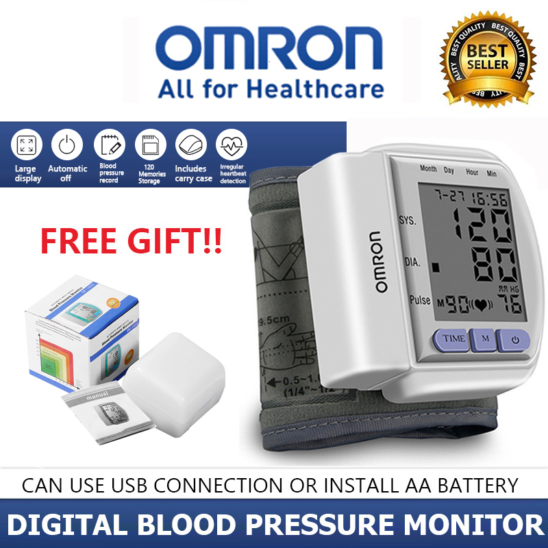 Omron เครื่องวัดความดัน เครื่องวัดความดันโลหิตอัตโนมัติ เครื่องวัดความดันแบบพกพา USB / AAA หน้าจอดิจิตอล Blood Pressure Monitor (White) ราคา 799 บาท*ส่งฟรี