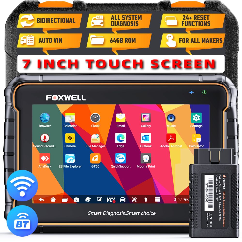 FOXWELL GT60 BT Bluetooth Wireless Obd2 Scanner Full System 2025 Car Fault Code Diagnosis Tool Ecu Reset Actuation Test Odb 2 Scanner Check Engine Code Readers Scan Tools Automotive Obd2 Scaner Meter Pk Thinktool mini 2 Launch X431 pro ราคา 10,430 บาท*ส่งฟรี