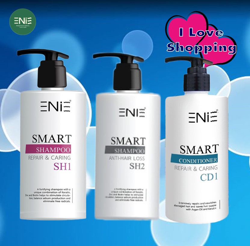 Enie Smart Shampoo Repair & Caring SH1/Anti-Hair Loss SH2/Conditioner Repair & Caring CD1 320 ml สำหรับผมแห้ง หลุดร่วง ราคา 290 บาท*ส่งฟรี