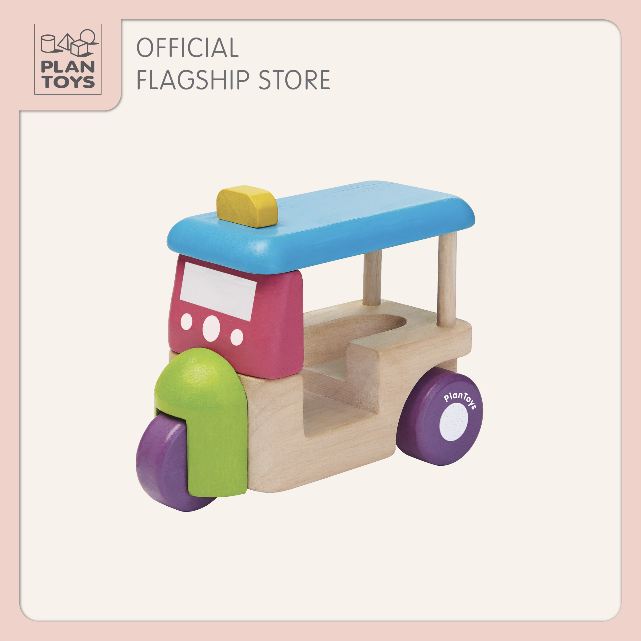 PlanToys ของเล่นไม้ Tuk Tuk รถตุ๊กตุ๊ก เสริมพัฒนาการ สำหรับเด็กอายุ 12 เดือน ขึ้นไป ราคา 590 บาท*ส่งฟรี
