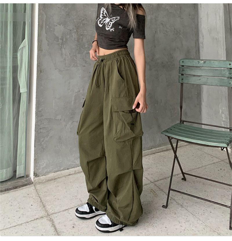 Women Casual Cargo Pants Y2K High Waist Slimmer Streetwear Sweatpants  Korean Version Loose Plus Size Female Clothing Oversize Dance Pants Trousers