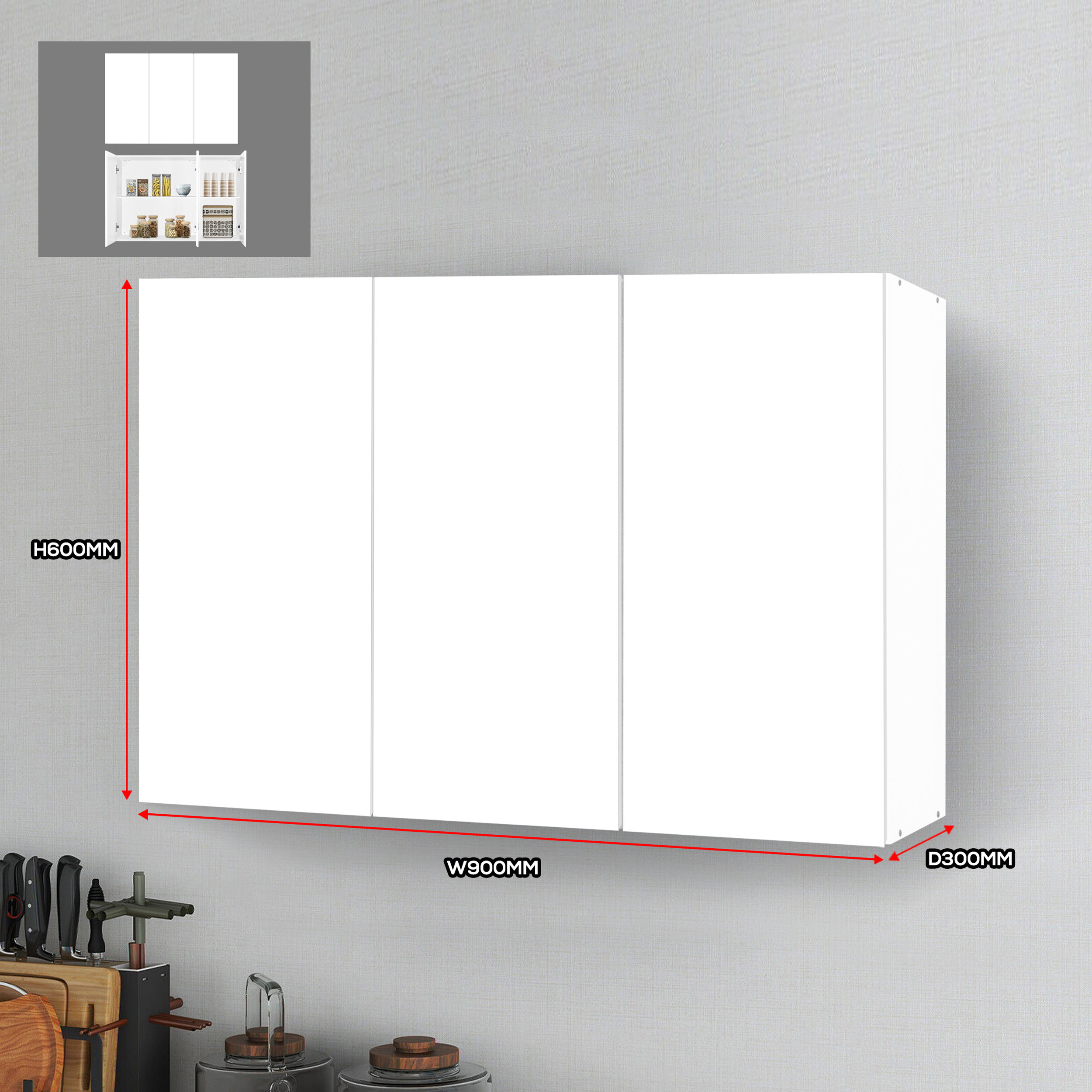 Tomato Home ตู้ห้องครัว Casper 3dr wall kitchen cabinet กว้าง90ซม | ตู้ติดผนังเก็บของในห้องครัว | มินิมอลดีไซน์ สวยดูดีเรียบง่าย ราคาประหยัด ราคา 1,140 บาท*ส่งฟรี