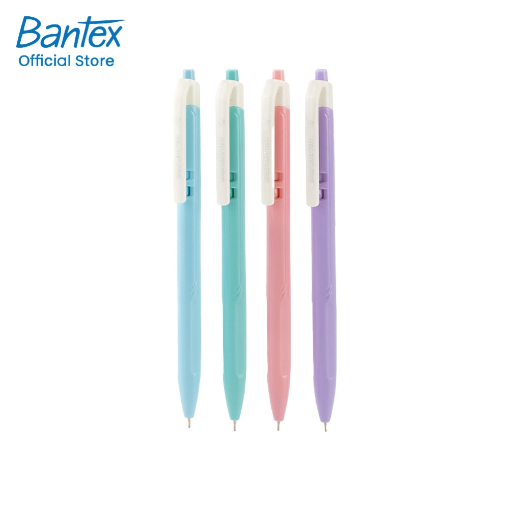 Bantex ปากกาหมึกน้ำเงิน ปากกาลูกลื่น ขนาด 0.7 บรรจุ 1 ด้าม/กล่อง ด้ามสีพาสเทล เขียนลื่น Gel pen
