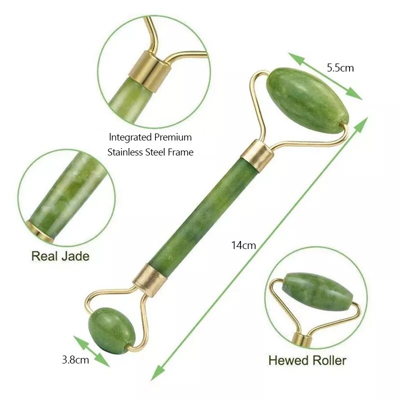ข้อมูลเพิ่มเติมของ [ส่งจากไทย] (หยกแท้100%) กัวซาหยกของแท้ หินนวดหน้า หยกนวดหน้า  กัวซา ลูกกลิ้งหินนวดหน้า หินแท้ jade roller