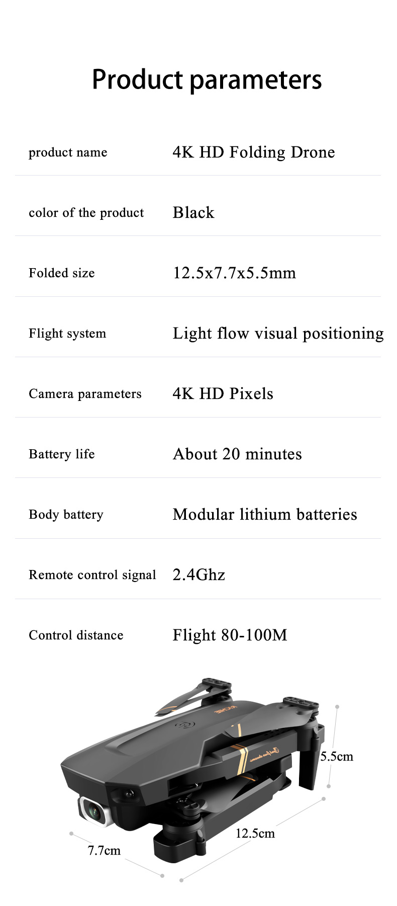 มุมมองเพิ่มเติมของสินค้า Seamo Store กล้องคู่ V4 โดรน 4K HD การถ่ายภาพทางอากาศการควบคุมระยะไกลเครื่องบินพับสี่แกนเครื่องบินนักเรียนเฮลิคอปเตอร์ของเล่น