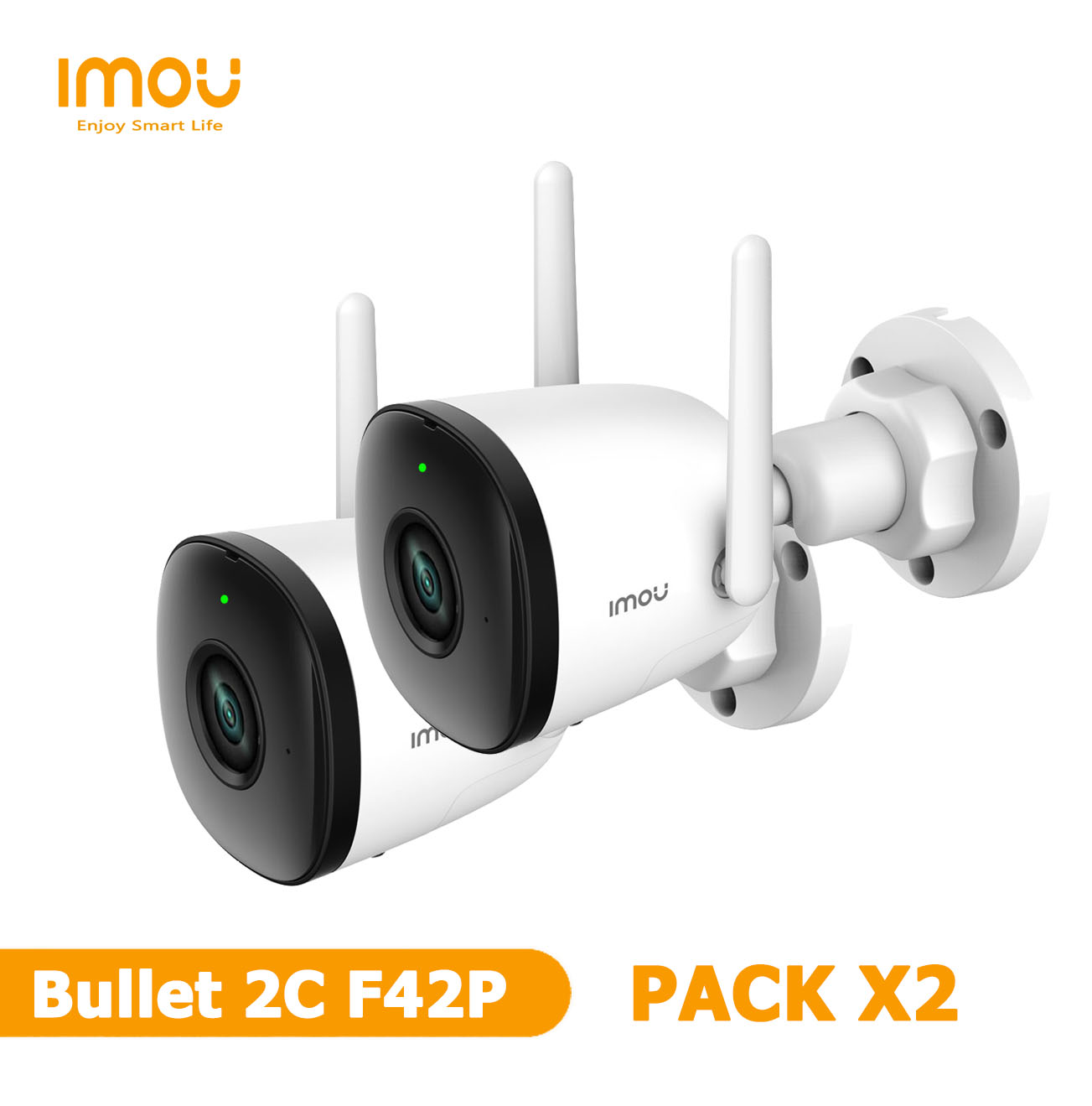 แพ็คคู่ กล้องวงจรปิด IMOU Bullet 2Cรุ่น IPC-F42P มีไมค์ในตัว ติดตั้งภายนอกได้ ตรวจจับมนุษย์ อินฟาเรดภาพชัดในที่มืด กันน้ำIP67 มีไมโครโฟนในตัว - ยี่ห้อ imou ราคา 2,397 บาท*ส่งฟรี