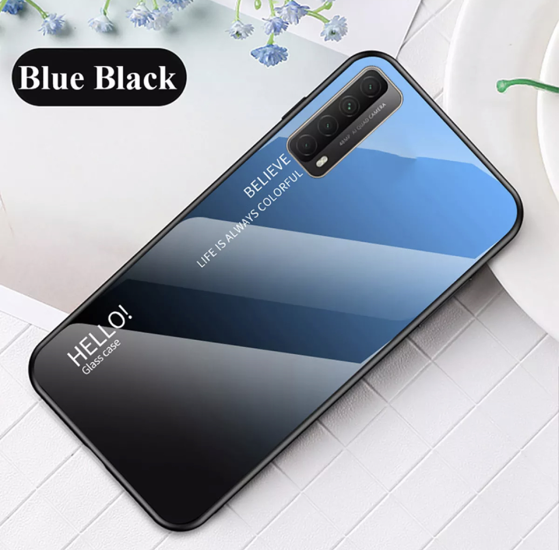 [ส่งจากไทย] Case Huawei Y7A เคสกระจกสองสี เคสเงาไล่สี ขอบนิ่ม เคสโทรศัพท์ หัวเว่ย case huawei Y7a