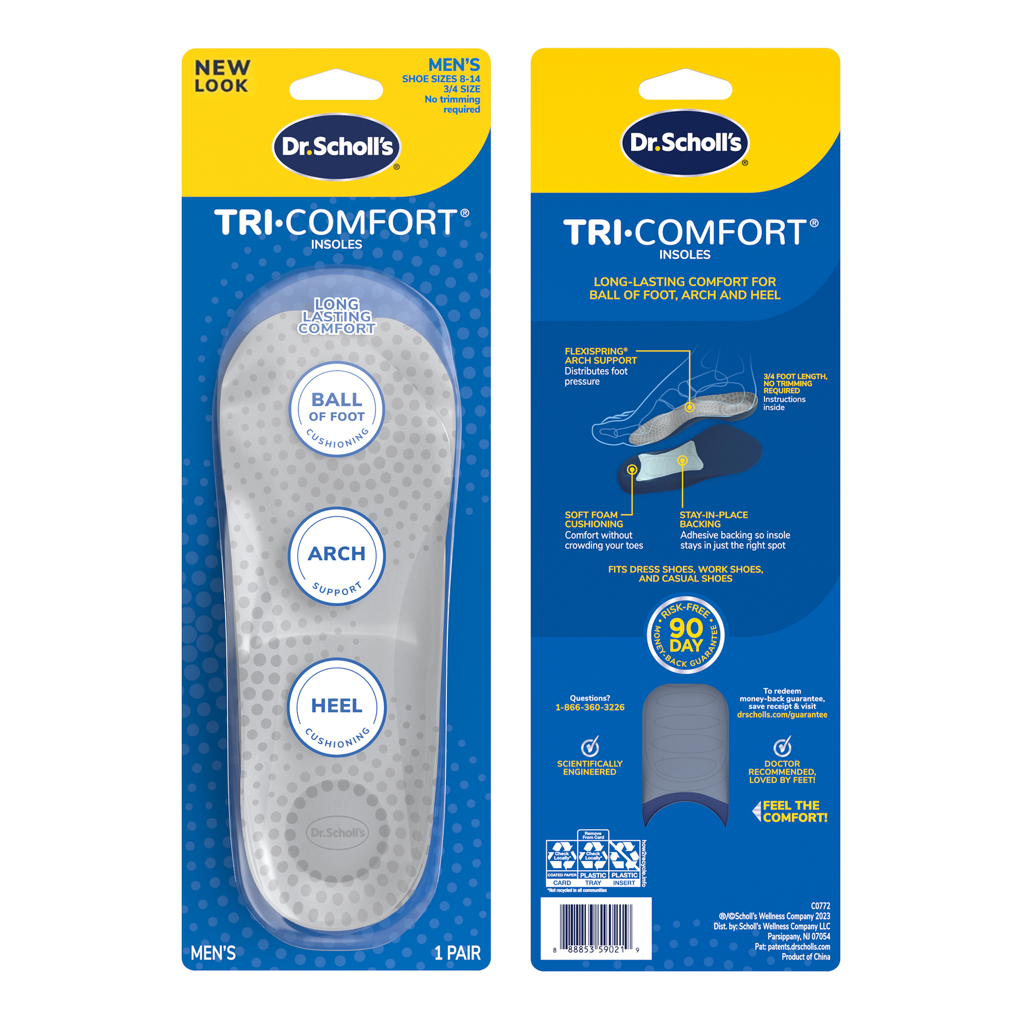 แผ่นรองเท้า สำหรับรองรับแรงกระแทกของปลายฝ่าเท้า อุ้งเท้า และส้นเท้า Dr.Scholl's Tri-Comfort Insoles ราคา 378 บาท*ส่งฟรี