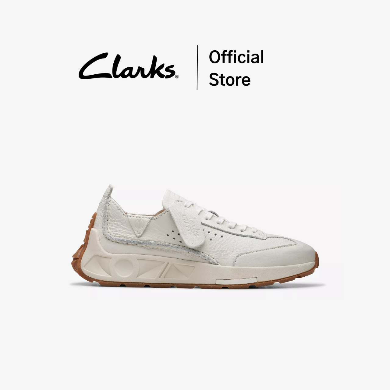 Clarks Model Craft Speed, Color Off White Leather, Women's Sneakers, Nubuck Leather Sneaker, Good Quality, Comfortable to Wear. ราคา 7,570 บาท*ส่งฟรี