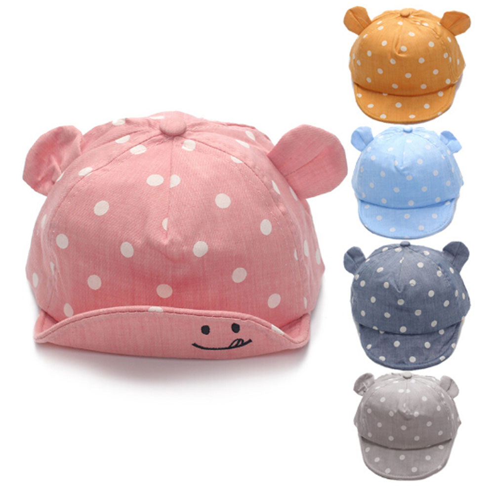 DSFSK อุปกรณ์เสริมสาว Dot สำหรับทารกเด็กทารกหมวกฤดูร้อนสำหรับเด็กหมวกเด็กหูหมวกบังแดด