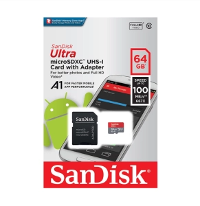 สินค้า SanDisk Ultra microSDXC C10 100MB/s R-64GB U1 A1 UHS-1 4x6 10Y (SDSQUAR_064G_GN6MN) ( เมมโมรี่การ์ด ไมโครเอสดี การ์ด ) การ์ดหน่วยความจำ