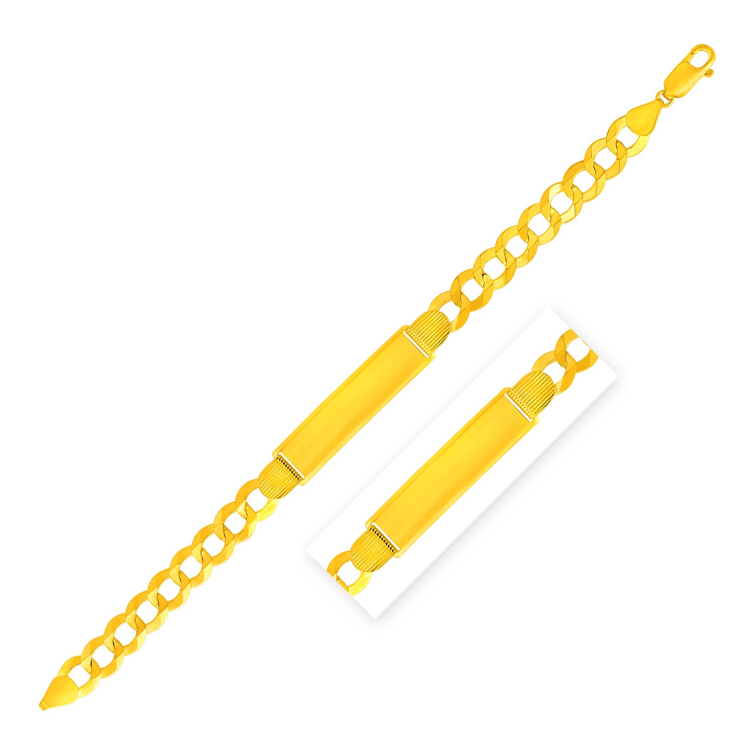 Nathalias NY Wide Curb Chain ID 14k Yellow Gold 8 1/2 inch Mens Wide Curb Chain ID Bracele ราคา 164,900 บาท*ส่งฟรี