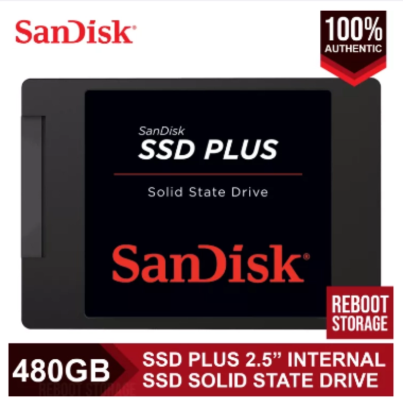 ภาพหน้าปกสินค้าSanDisk SSD PLUS 3D NAND 2.5" SATA Solid State Drive Max. 560MB/s ((120G/240G/480G/960G) เหมาะสำหรับโน๊ตบุ๊คและเดสก์ท็อป1-3 วัน รับประกัน 3 ปี จากร้าน Woof บน Lazada
