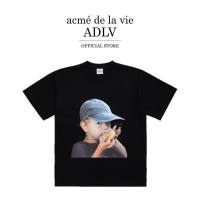 ADLV [acme de la vie] เสื้อยืด Oversize รุ่น Baby Face Short Sleeve T-Shirt Black Cap Boy Black