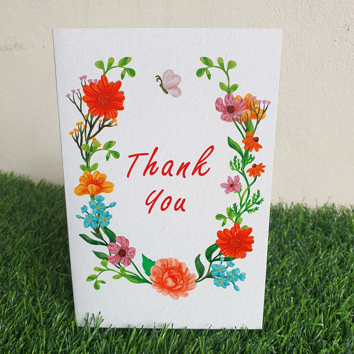 การ์ดอวยพร Thank you ขนาดการ์ด 4X6นิ้ว พร้อมซอง (สำหรับมอบเป็นคำอวยพรในโอกาสสำคัญ ให้เพื่อน ผู้ร่วมงาน และอื่นๆ) พร้อมส่ง