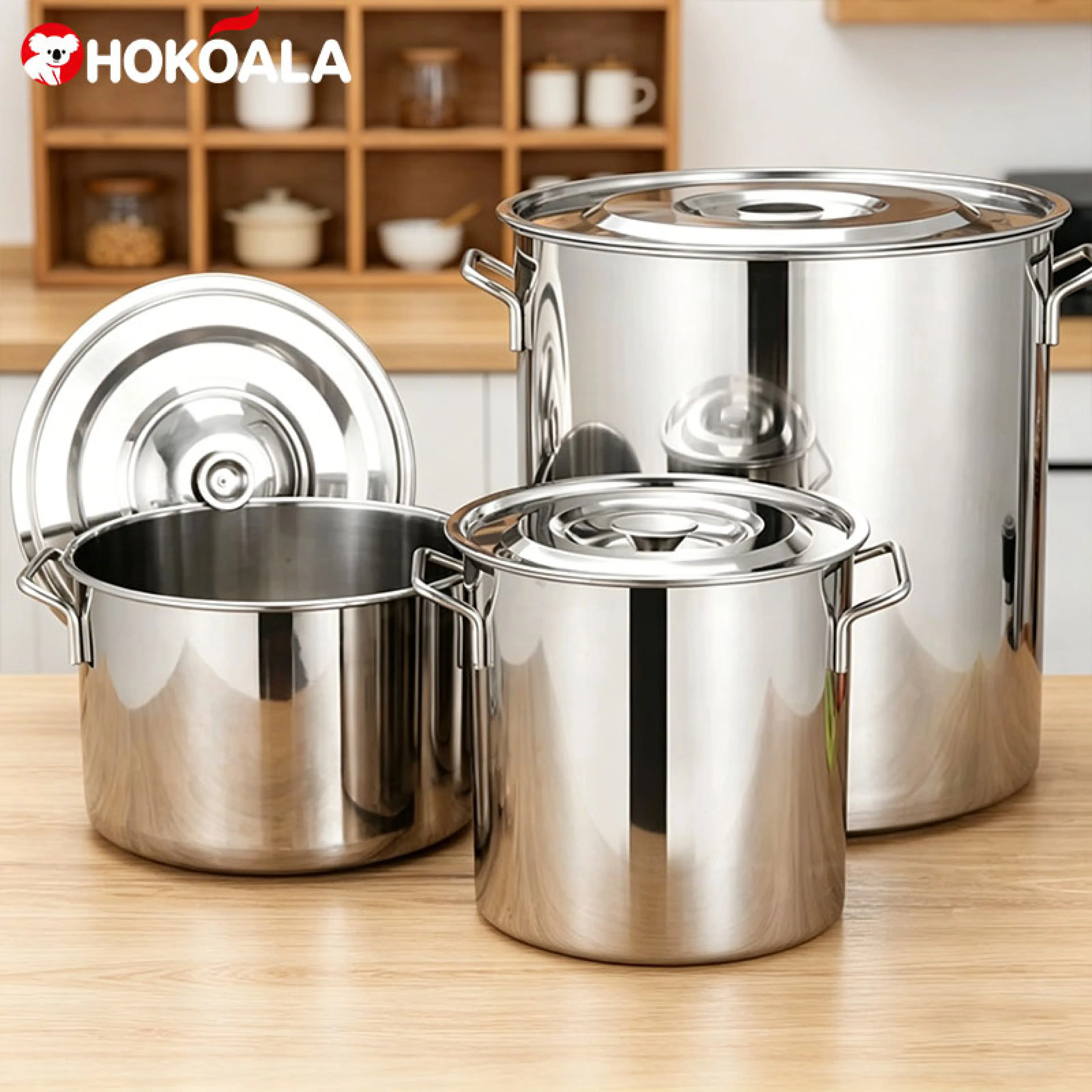 Koala Pots, Stew Pots, Stainless Steel Pots, Tall Pots, Genuine Stainless Steel Pots Tall Stew Pot Pipe Water Boiler Large Thick Stainless Steel Pot, Tall Pot, Soup Pot, Food Boiling Pot, Tall Size.