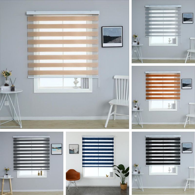 มู่ลี่  Bakhome ม่านม้วน ดิมเอ้าท์ เมจิกสกรีน สำเร็จรูป มู่ลี่ ดูโอสกรีน ซีบร้าไบลนด์ ม่านหน้าต่าง 2 ชั้น โซ่ดึง Zebra blind เหมาะสำหรับห้องนั่งเล่น ห้องครัว สำนักงาน ราคาพิเศษ