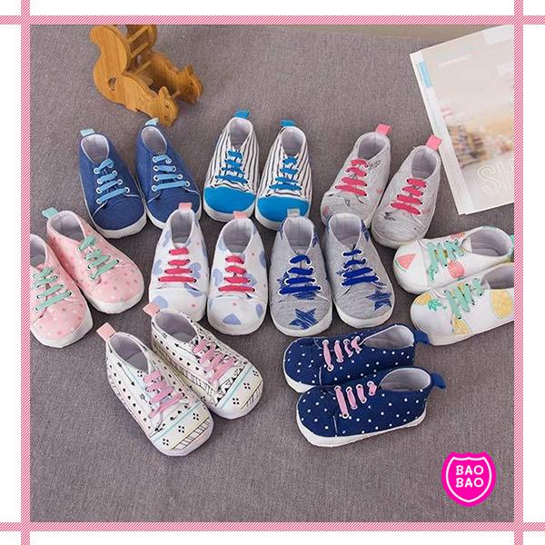 BAOBAOBABYSHOP - ถุงเท้าเด็กหัดเดิน รองเท้าเด็ก รองเท้าพื้นนุ่ม ทรง Sneakers สำหรับเด็ก มีกันลื่น