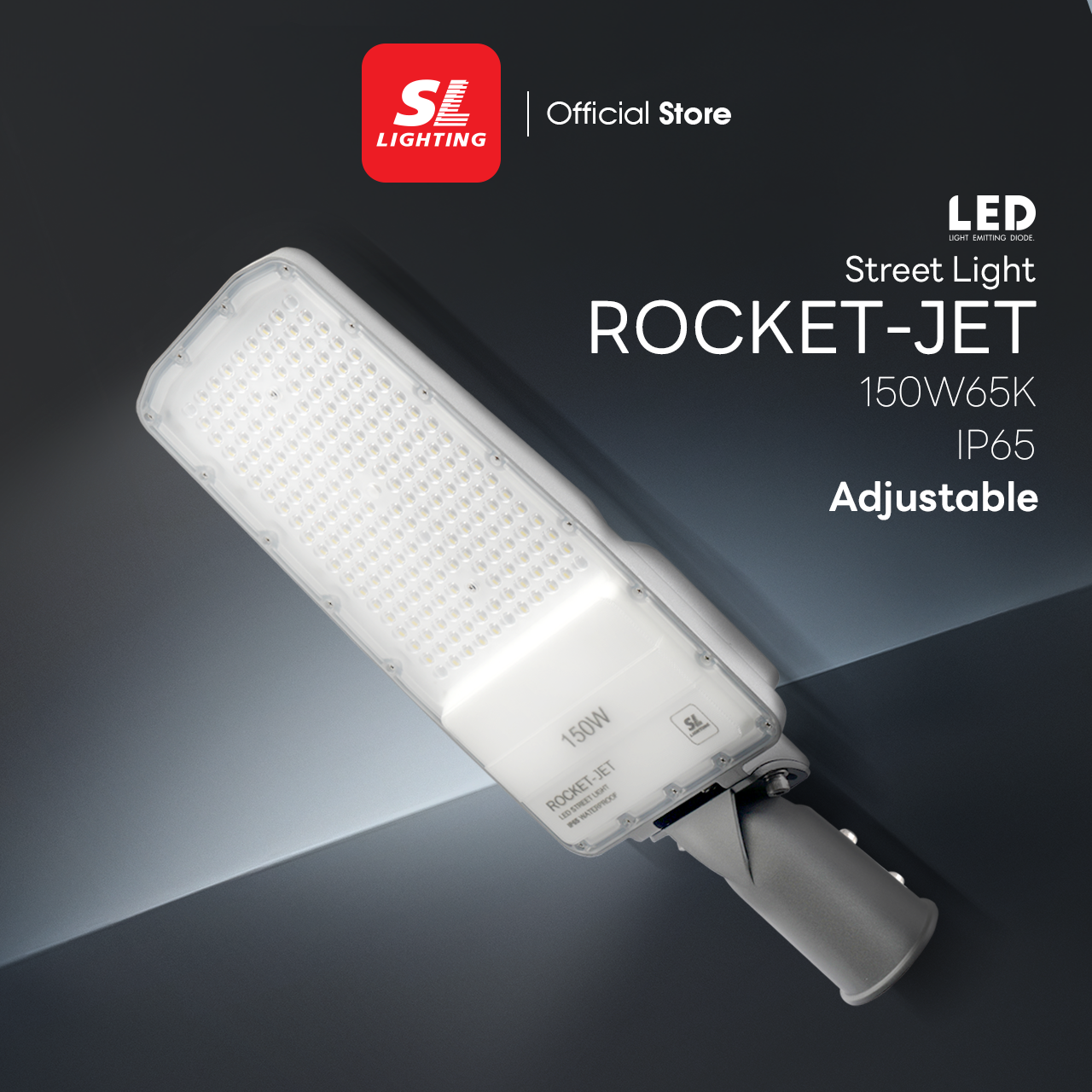 SL LIGHTING | LED Street Light โคมไฟถนน รุ่น ROCKET-JET-150W65K ให้ความสว่างถึง 130lm/W ราคา 2,800 บาท*ส่งฟรี