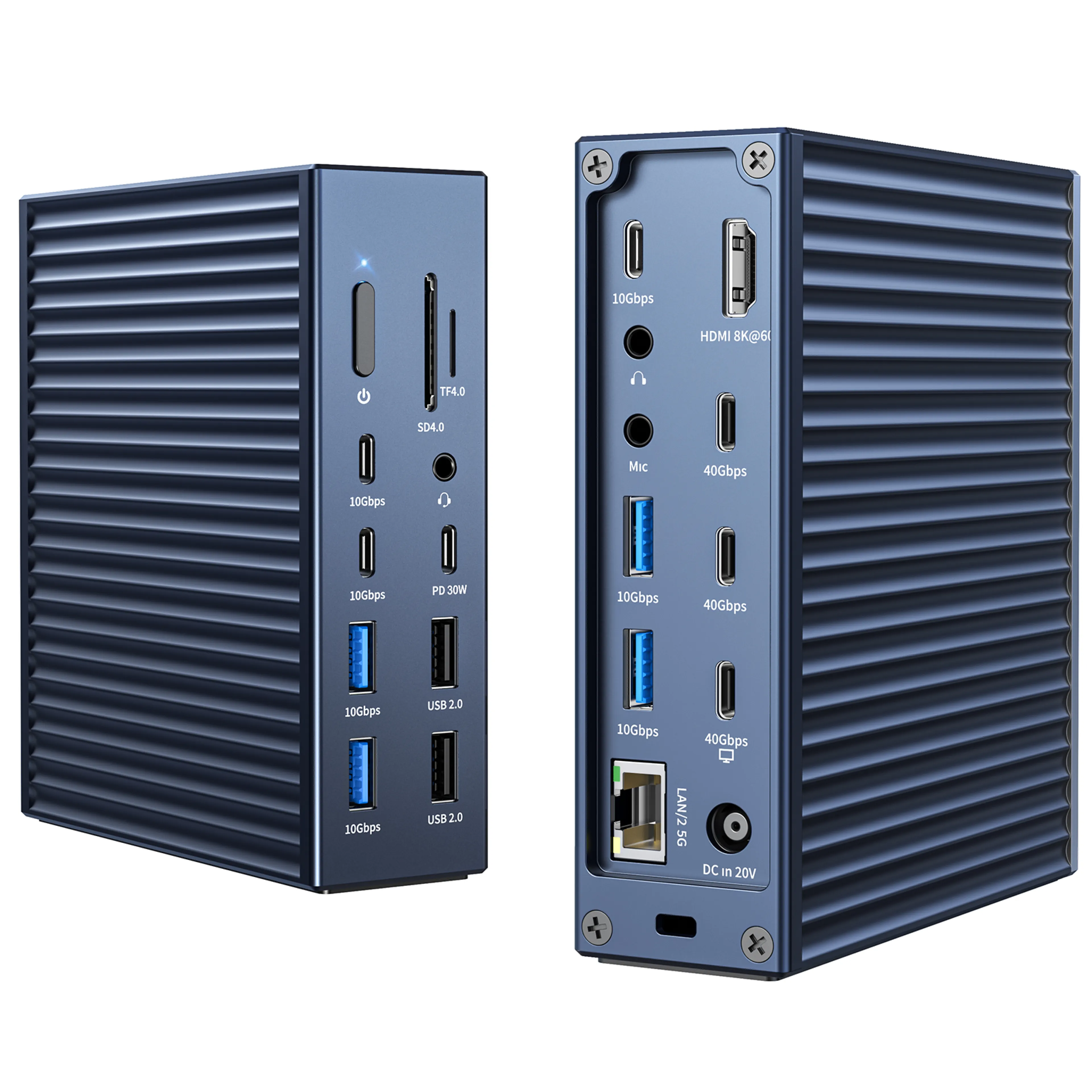 Acasis 21-in-1 Thunderbolt Docking Station Usb4.0 Desktop Docking Station HDMI Projection 8K Thunderbolt Workstation Apple Notebook Three-Screen Display 2.5g Network Port Computer Ds-9007