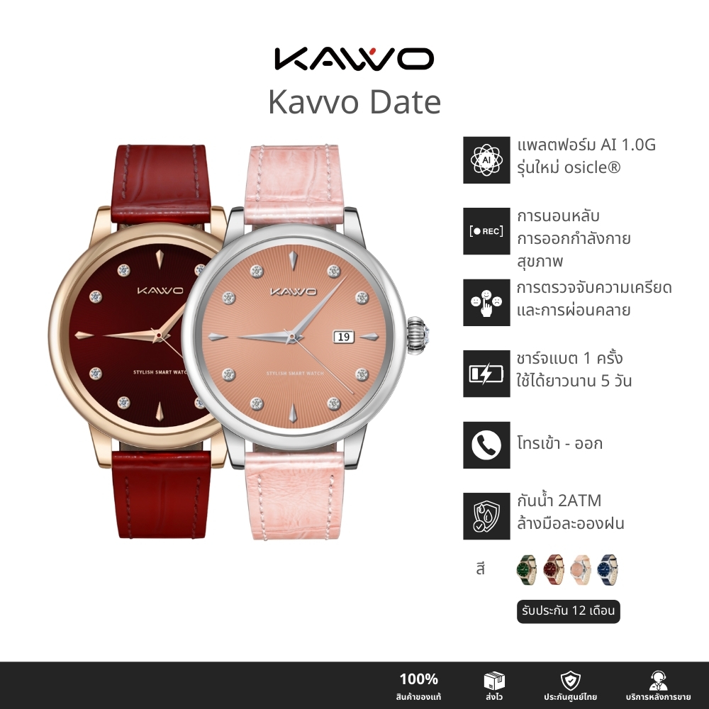 (New2025) Kavvo Premium Set สมาร์ทวอทช์ นาฬิกา นาฬิกาอัจริยะ รองรับทุกภาษา แอปพลิเคชันต่างๆ การโทร ตรวจวัดสุขภาพ มินิเกม โหมดกีฬา ราคา 5,690 บาท*ส่งฟรี