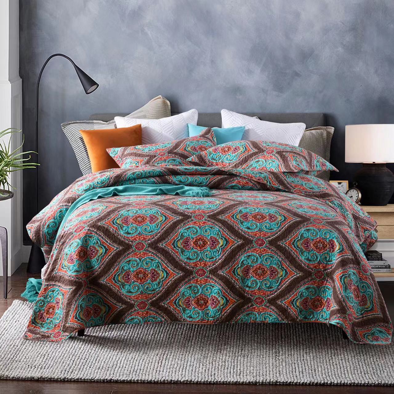 Cotton100% ผ้าฝ้าย ผ้าคลุมเตียงวินเทจ ขนาด 7-8 ฟุต ผืนใหญ่ ราคา 1,679 บาท*ส่งฟรี