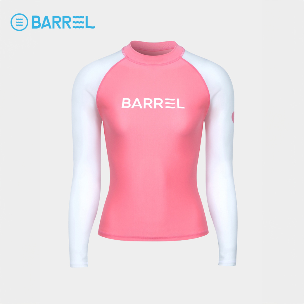 【BARREL】Women Sunset Eve Rashguard /追跡付 BARREL WOMEN SUNSET EVE RASH GUARD PINK/WHITE - เสื้อรัช