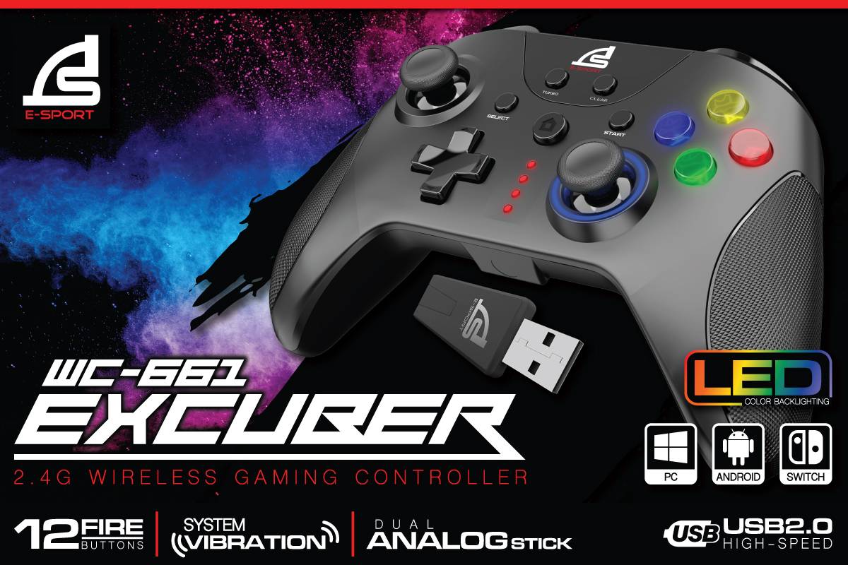 (WC-661) WIRELESS JOYSTICK (อุปกรณ์ช่วยในเกม) SIGNO LED 2.4G ระบบสั่นคู่ รองรับPC ใช่้นาน 8 ชั่วโมง USB2.0 (2Y) ของแท้ ราคา 655 บาท*ส่งฟรี