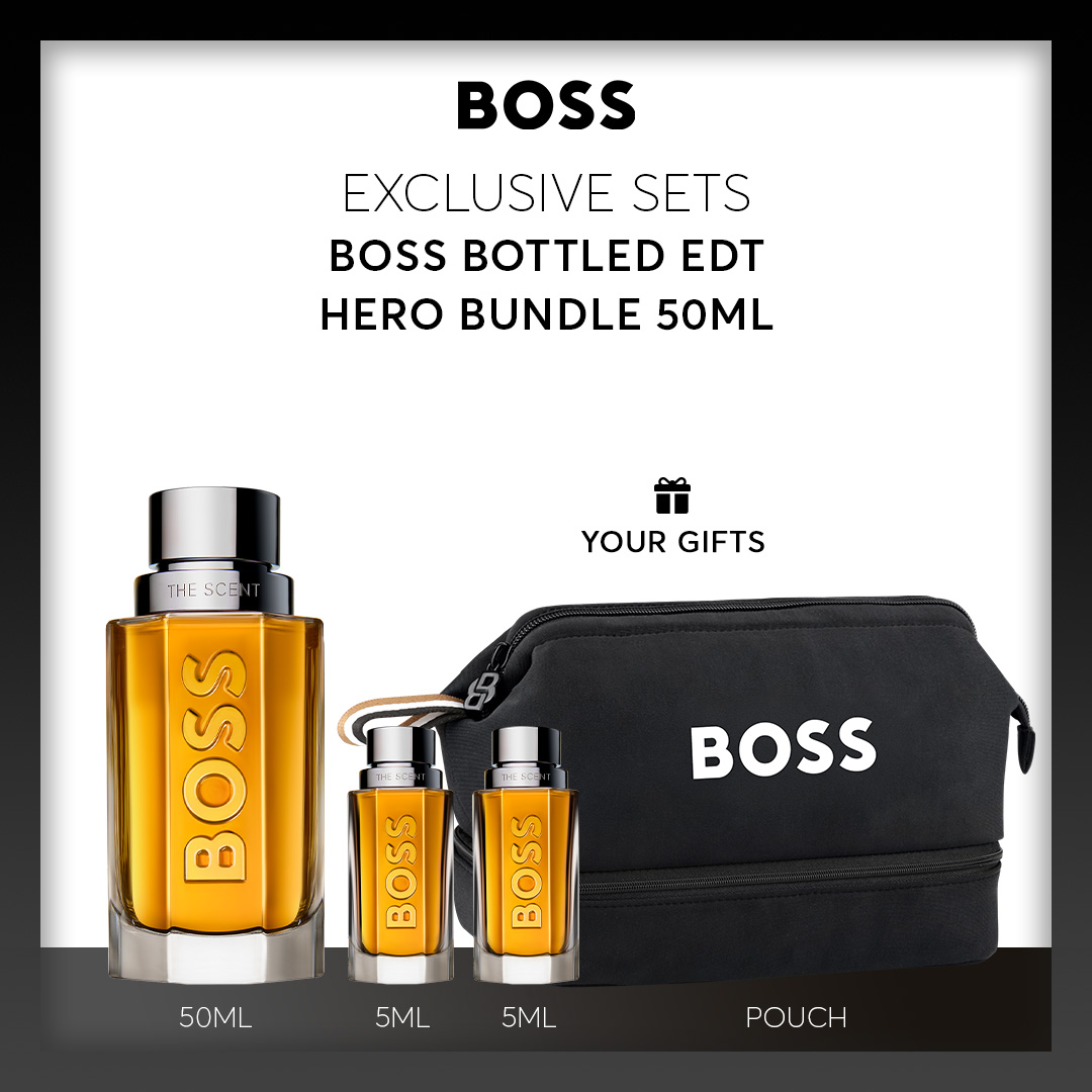 [Exclusive Set] Boss Bottled Eau De Toilette Hero Bundle 50ml + 2X5Ml + Pouch | By Hugo Boss Fragrances ราคา 3,700 บาท*ส่งฟรี