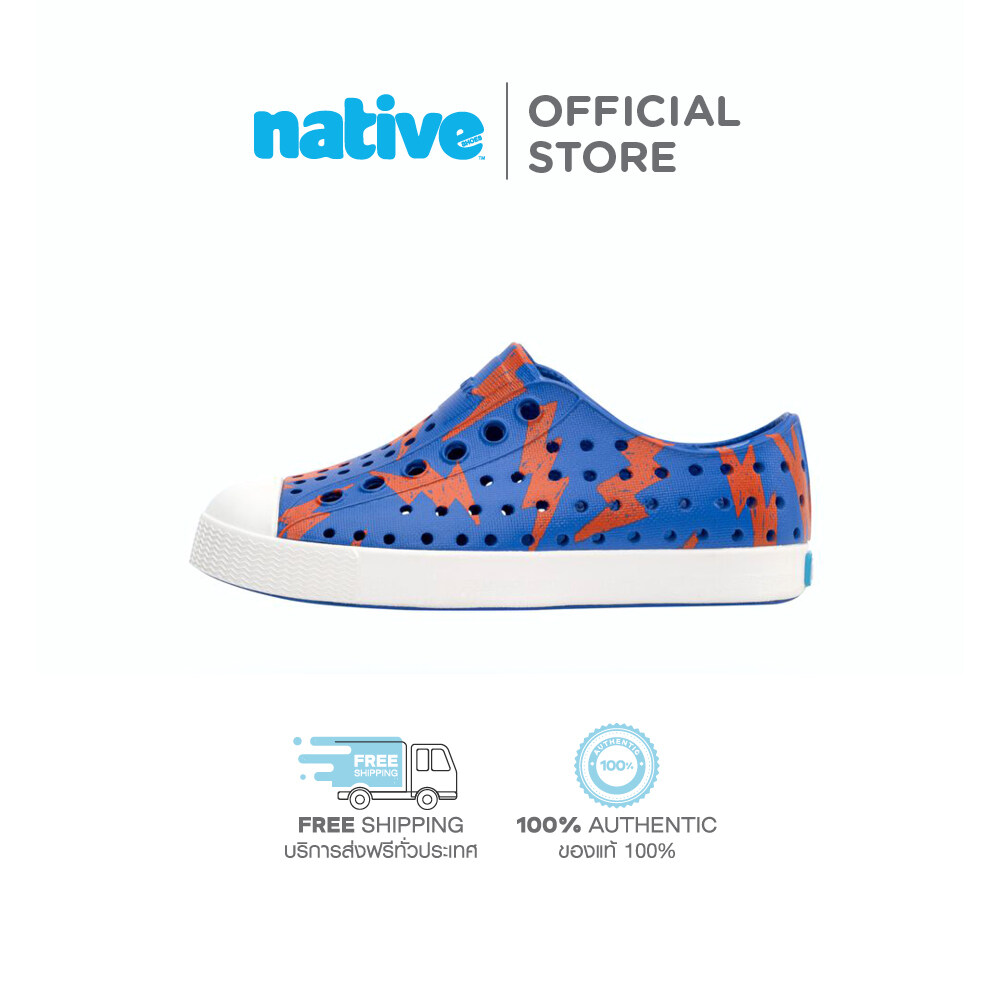 Native รองเท้ากันน้ำเด็กโต EVA รุ่น Jefferson Sugarlite Print UV Blue Shell White Laflame Lighting ราคา 2,790 บาท*ส่งฟรี