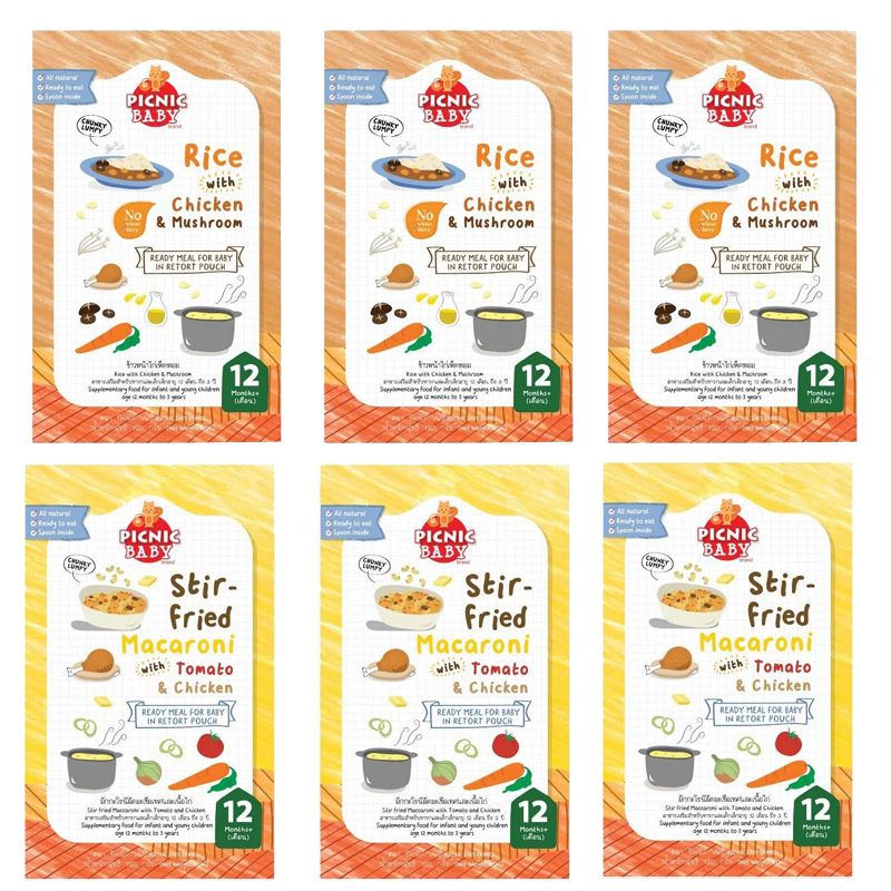 ของใช้แม่และเด็ก ซื้อ 6 แถม 1!! Picnic Baby สูตร 12 เดือน คละ 2 รสชาติ x 6 กล่อง