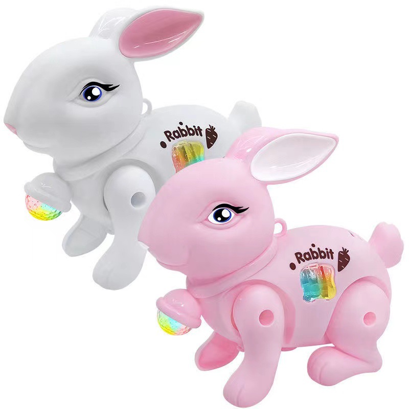 Cute Little Rabbit with a Leash to Walk With, Has Music, Has Lights, Can Walk, Cute Toy. Can Be Played by All Ages ราคา 68 บาท*ส่งฟรี