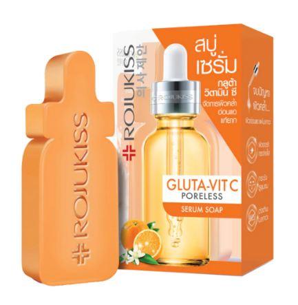 Rojukiss Gluta-Vit C Poreless Serum Soap โรจูคิส กลูต้า-วิต ซี พอร์เลส เซรั่ม โซป 70 กรัม