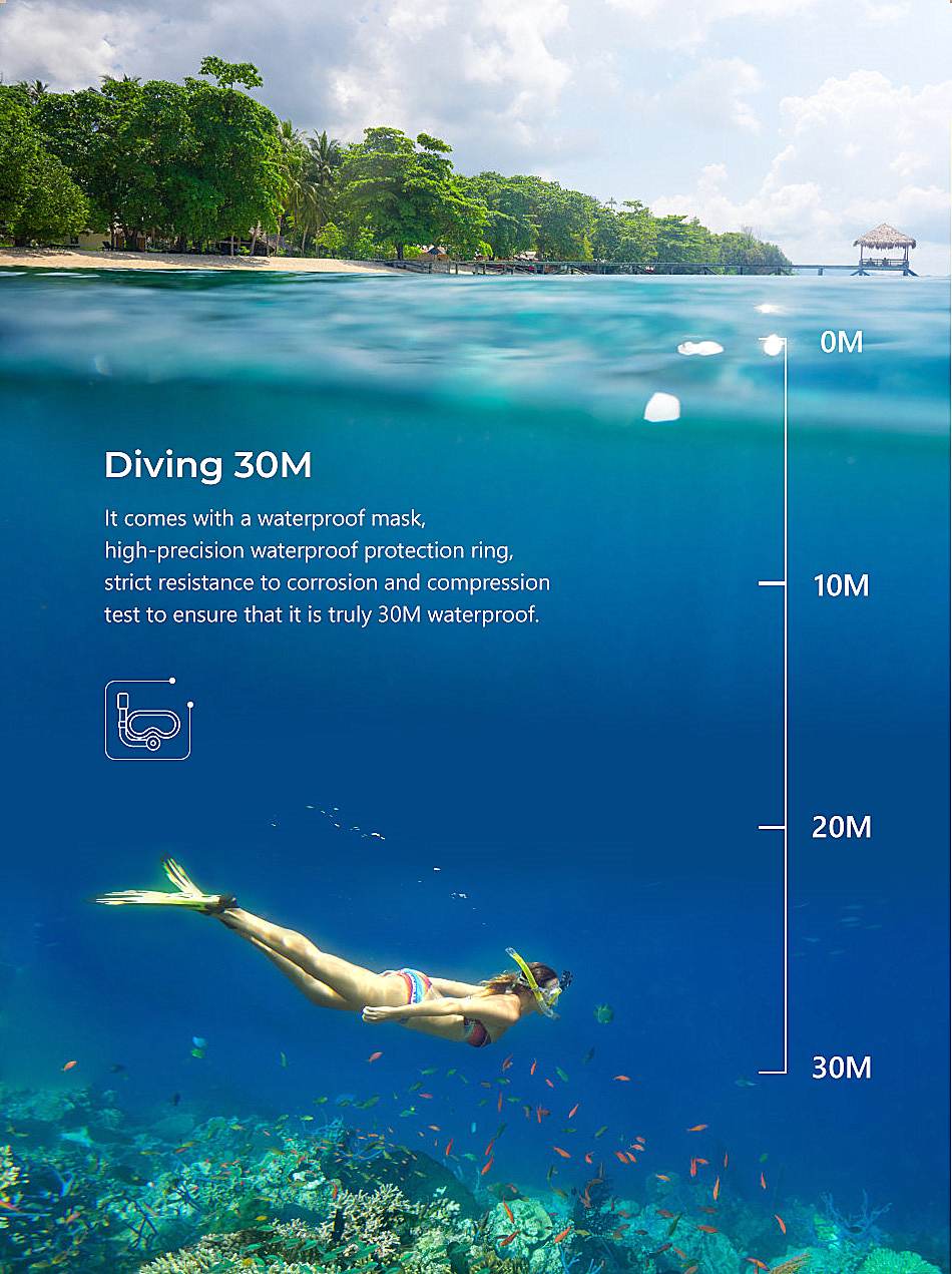 เกี่ยวกับ กล้องแอ็คชั่นแคม มีระบบกันสั่นล่าสุด+รีโมท Ultra HD 4K 60fps 24MP Action Camera EIS Stabilization Underwater 40M Waterproof Sport Camera
