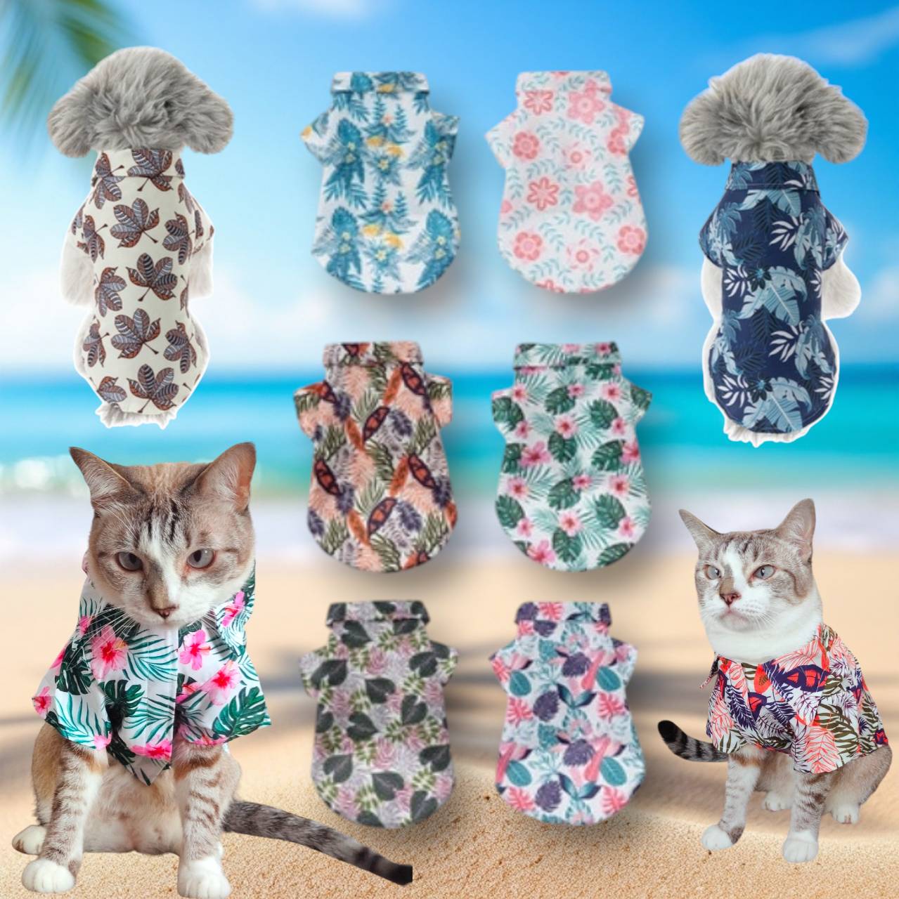 (B13)เสื้อสงกรานต์สุนัข - แมว (*พร้อมส่งจากไทย!!*) เสื้อฮาวาย ธีมSummer เสื้อเชิ๊ตสัตว์เลี้ยง สีสันสดใส สินค้าสวยตรงปก ราคา 61 บาท*ส่งฟรี