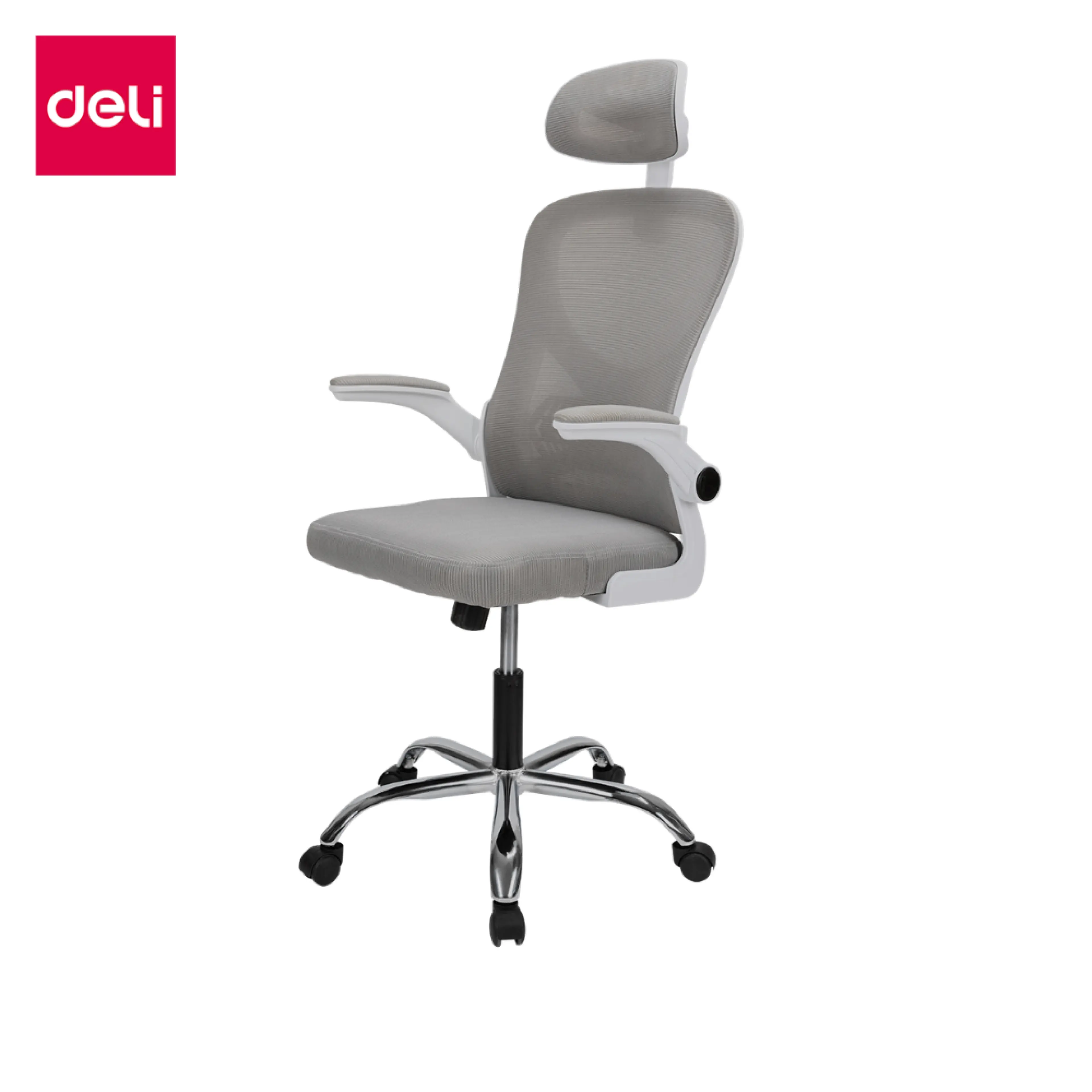 Deli Work Chair, Health Chair Office Chair Breathable, No Stuffy Smell, Armrests Fold 90 Degrees. Supports All Spinal Curves, Reduces Fatigue, Includes a Headrest, Adjustable Height up to 10 Cm, Adjustable Recline, Supports up to 150 Kg. Office Equipment