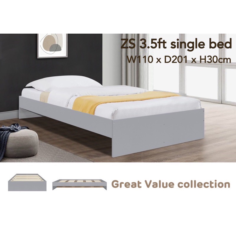 Tomato Home เตียงนอน 3.5ฟุต ZS single bed เตียง3.5ฟุตไม้ เตียงวัยรุ่น เตียงเด็กโต | ราคาส่งประกอบเฉพาะกรุงเทพและปริมณฑล ราคา 2,480 บาท*ส่งฟรี