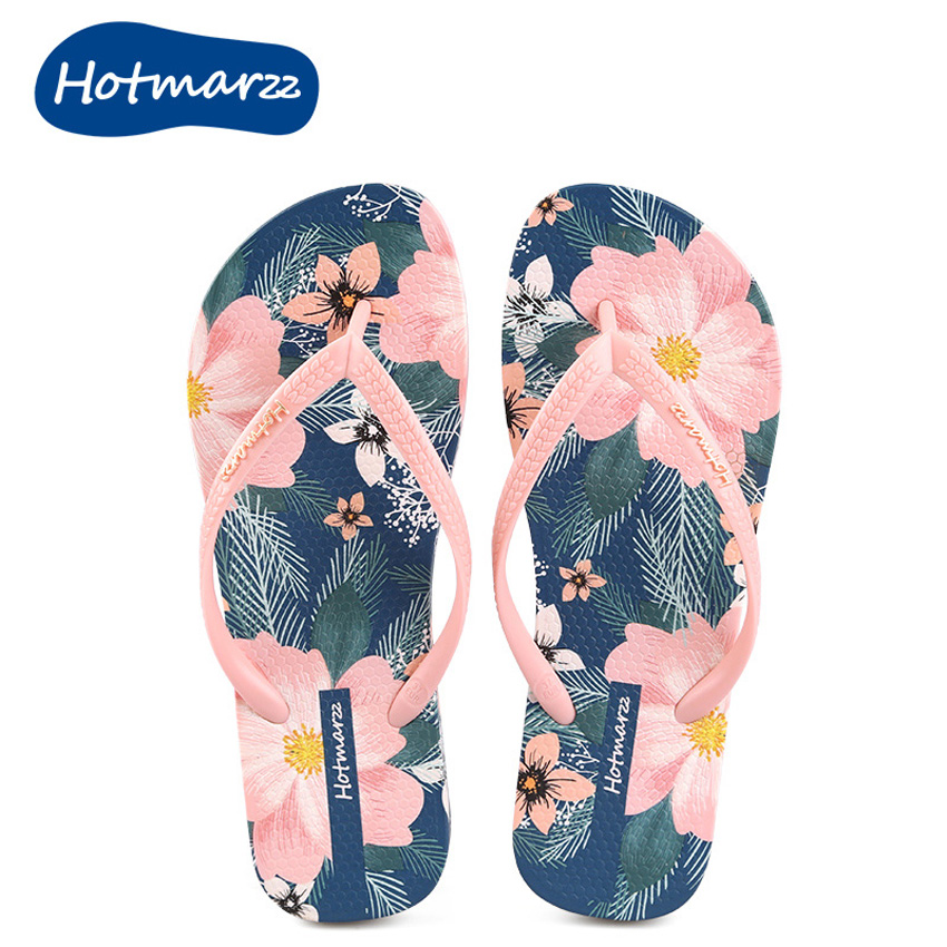 Hotmarzz Women's flip flops PVC anti slip slippers for outdoor wear beach clip on slippers HM0768 ราคา 285 บาท*ส่งฟรี