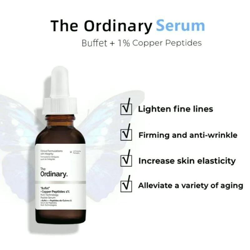 The Ordinary "Buffet" + Copper Peptides1% 30Mlbuffet Formula, Facial Skin Care, 30ml.