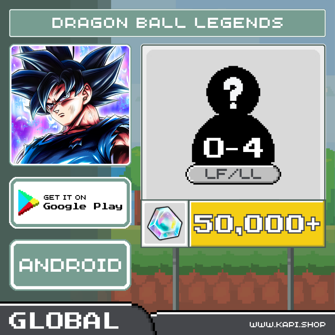 DRAGON BALL LEGENDS (Global-Android) - 50,000+ Chrono Crystals + 0-4 LF/LL Characters ราคา 50 บาท*ส่งฟรี