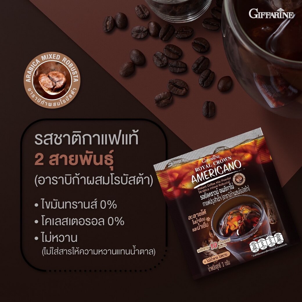 Americano coffee (two species Arabica with robusta) ราคา 185 บาท*ส่งฟรี