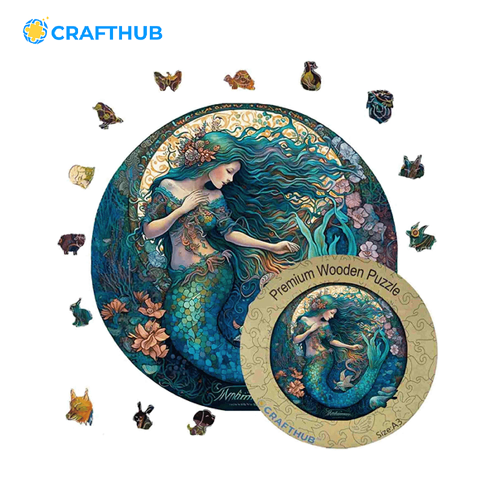 Crafted mermaid-legendary sea creatures | thick and high quality jigsaw puzzles | A3 size with up to 150 jigsaw puzzles ราคา 442 บาท*ส่งฟรี
