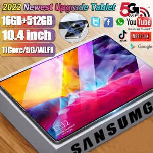 สินค้า 【คีย์บอร์ดฟรี+แท็บเล็ต】SANSUMG Tab Tablet 10.4 นิ้ว แท็บเล็ตถูกๆ Wifi 4g/5G แท็บเล็ตพีซี แรม16GB รอม512GB แท็บเล็ตโทรได้ รองรับ 2 ซิมการ์ด Andorid11.0 Full HD 8800 mAh ส่งฟรี แท็บเล็ตราคาถูก แทปเล็ตของแท้2022 แท็บเล็ตราคาถูกรุ่นล่าสุด รับประกัน 1 ปี